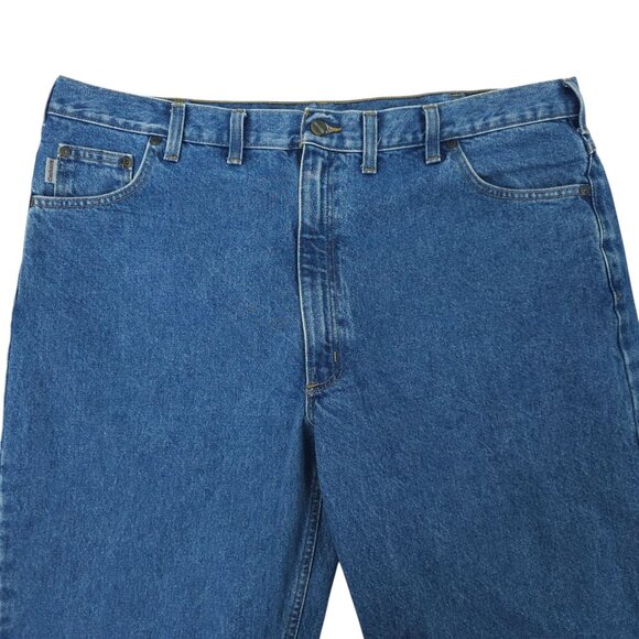 Carhartt Relaxed Fit B160 STW Jeans Mens 44x32 Medium Wash Denim Straight Leg - Picture 9 of 15